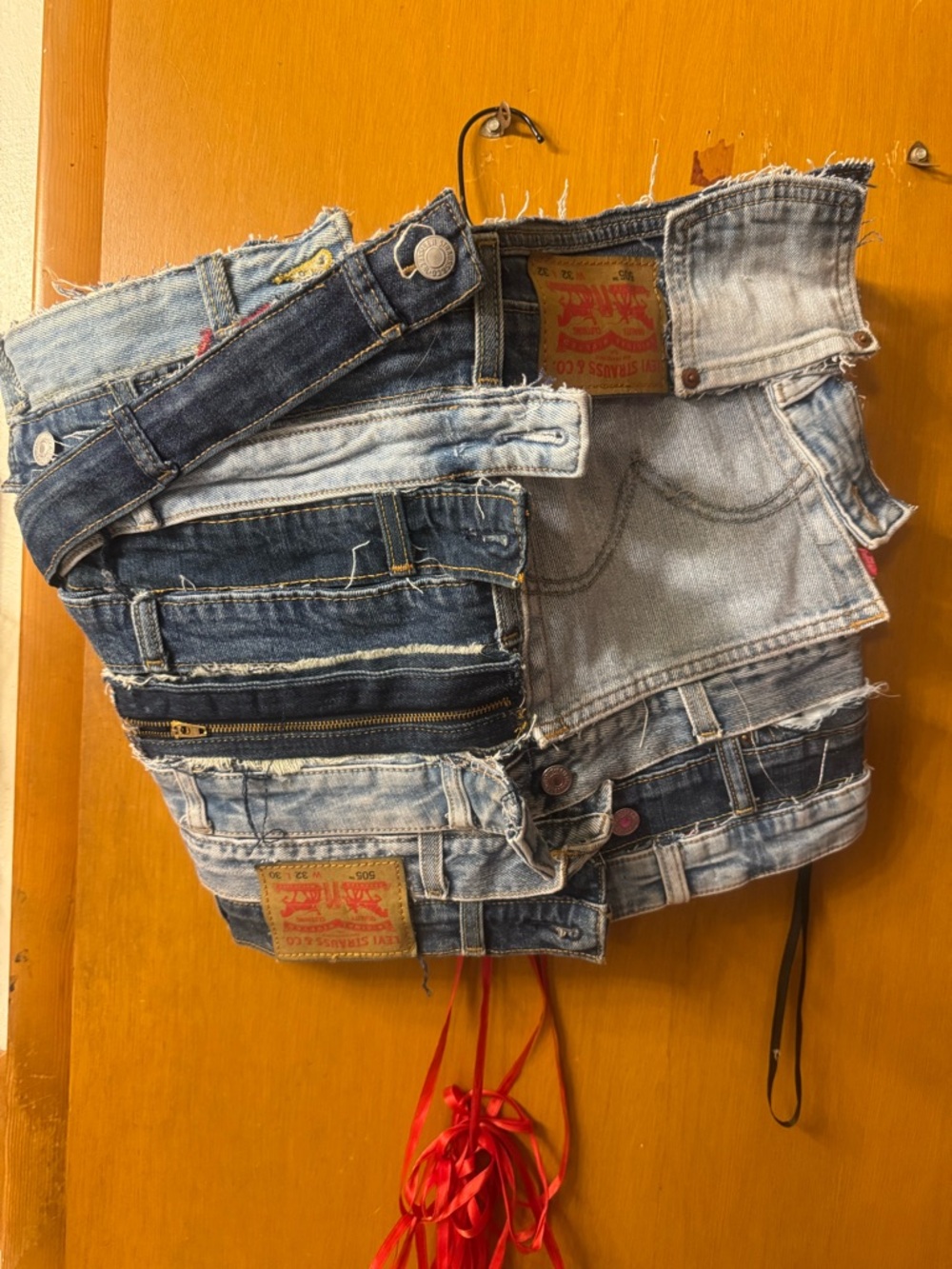 Patchwork Denim Mini corset - Light & Dark Blue.Freestyle